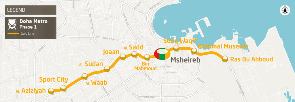 gold line metro doha qatar