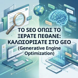 Χάνει το e-shop σας πελάτες; Μάθετε τι είναι το GEO, πώς η Τεχνητή Νοημοσύνη αλλάζει το παραδοσιακό SEO και πώς να προσαρμόσετε την επιχείρησή σας άμεσα.(Μήκος: 154 χαρακτήρες - Ιδανικό, περιέχει τις λέξεις-κλειδιά, εξηγεί το πρόβλημα και παροτρύνει τον χρήστη να διαβάσει το άρθρο)